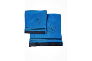 hermet SSC Napoli Asciugamani Bagno, Set 2 Asciugamani Bagno, Asciugamano Viso, Asciugamano Bidet, Prodotto Ufficiale, 100% cotone, Set 2 pezzi