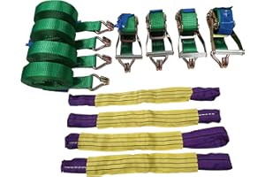 Ratchoox Recovery Ratchet Straps Set of 4 (5m x 50mm) Professional Heavy Duty Ratchet Straps with Hooks and Metal Ends- 5000 Kg Break Strength Strong Polyester Webbing Wheel Tie Down Straps