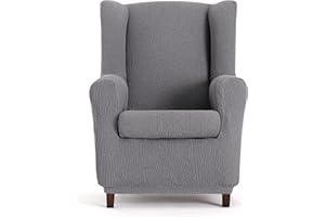 Eysa Funda de sillón orejero elástica Llion 1 Plaza Color 06/Gris