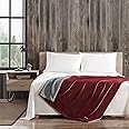 Eddie Bauer Ultra-Plush Collection Throw Blanket-Reversible Sherpa Fleece Cover, Soft & Cozy, Perfect for Bed or Couch, Red