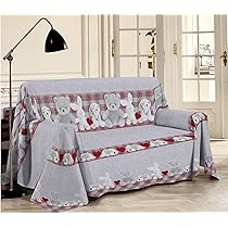 Telo Copridivano 180x290cm Cotone Puro Made In Italy | Fantasia Maiolica Rosso - Foto 6