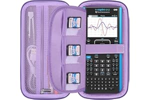 Elonbo Texas Instruments TI-Nspire CX II CAS/CX II/CX/CX CAS Color Painting Calculator Mobile Case, Bolsillo Extra de Malla Adecuado para Cables de Carga, Cargadores, manuales, Morado