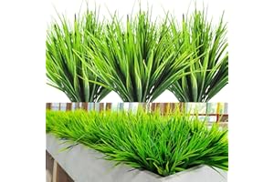 ‎SHEPIN SHEPIN 12 Bündel Künstliche Gräser wie echt, Kunstpflanzen Außenbereich Kunstgras Wetterfest Outdoor Künstliche Pflanzen Dekogras Balkonpflanzen für Draußen Drinnen Balkonkasten Blumenkasten