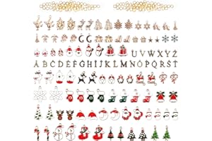 FOSHIRD Fyshird 120 Stück Emaille Charms Anhänger Weihnachten Charm Armband für DIY Ohrringe Halskette Schlüsselanhänger Schmuckherstellung Zubehör Basteln (Weihnacht)