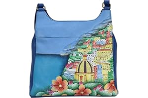 Anna by Anuschka Women Hand Painted Leather Triple Compartment Satchel
