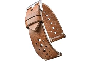 ALPINE INTERNATIONAL ALPINE Hand made genuine vintage full grain leather watch strap with quick release spring bars - Black, Bown, Tan - 20 mm, 22 mm, 24 mm