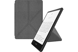 MyGadget Origami etui do Kindle Paperwhite 12. generacji [ 2024 - SA569P - 7 cali ] - sztuczna skóra - Auto Sleep | Funkcja wake - Flip Case w kolorze szarym