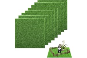 QINYOULHAUSE 8 Stück Kunstrasen zum Basteln 15x15cm Kunstrasen Miniaturgarten Miniatur Rasen Dekoration Miniaturgarten Künstliche Moos Künstliche Rasen für Miniatur-Ornamente,Miniaturgarten und DIY Basteln