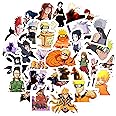 Clickedin - 50 Pieces Naruto Theme Laptop Stickers for Laptop Car Bike and Cycle, Polyvinyl Chloride Multicolor