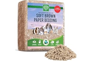 SMALL PET SELECT Brown Natural Paper Bedding, Soft Animal Bedding with Odor Control for Guinea Pig, Rabbit, Hamster, or Bunny, Cage Accessories, Made in the USA, 56 Litre (Volume)