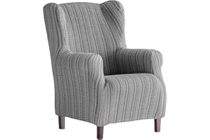 Martina Home Pokrowiec na fotel, elastyczny fotel z uszami, 33 x 42 x 8 cm, szary