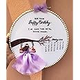 Customised Handmade Birthday Hoop Art with Calendar | Unique Birthday Gift for Friend, Fiance Wife | Embroidery Frame, Couple Gift (10 Inch)