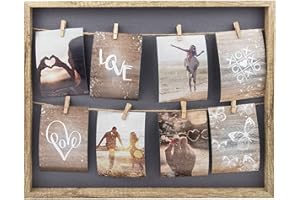 accent by nielsen Bilderrahmen Collage Wäscheleine mit Klammern, 8 Fotos à 10x15 cm, Natur