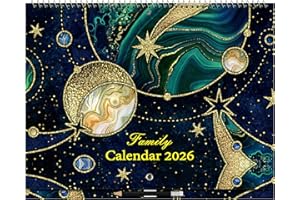 ZXHQ 2026 Family Calendar, Family Planner 2026, From Jan to Dec 2026, Large 39 x 31 cm, UK Family Planner, 6 Column Layout, Colorful Monthly Tabs, UK Holidays, Storage Pocket