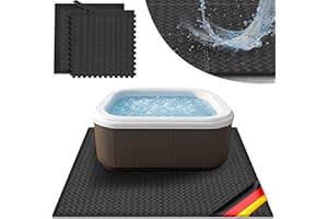 tillvex® Whirlpool Unterlage eckig 200 cm | Bodenmatte Poolunterlage Matte viereckig Outdoor Whirlpools | Thermo Bodenschutzmatte Pool Untergrund | Bodenschutz Bodenplatte schützt & isoliert (Schwarz)