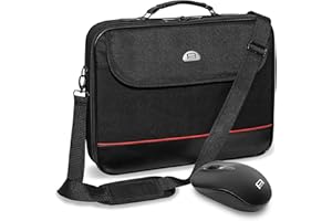 PEDEA - Torba na laptopa Trendline torba na notebooka do 18,4 cala (46,7 cm) w zestawie mysz bezprzewodowa I torba na ramię na notebooka z paskiem na ramię - torba na ramię z kieszenią na laptopa -