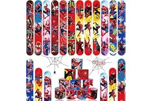 Seamart Slap Bracelets, Spiderman Bracelets de Chez pour Enfants Les Fêtes D'anniversaire, 24 PCS à Claquer Enfant Parti Sac Remplisseurs Cadeau Party Favors Filles Garçons