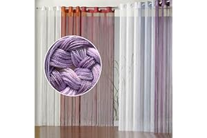 heimtexland ® Tenda a fili con occhielli, modello 123 (160 x 148 cm, colore lilla)