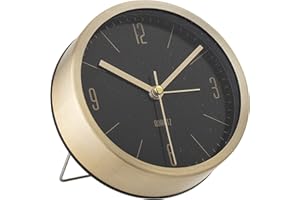 Bloomingville Clock, Glass Aluminium, Gold-Coloured, 11,5 x 4 cm