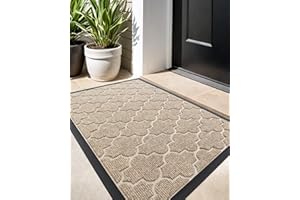 COLOR&GEOMETRY Wycieraczka zewnętrzna, 60 x 90 cm (brązowa), mata zatrzymująca brud, nadaje się do prania, antypoślizgowa, odporna na działanie warunków atmosferycznych, do drzwi wejściowych, do domu