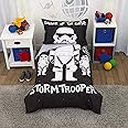 Disney Star Wars Storm Trooper Black and White 4 Piece Toddler Bed Set - Comforter, Fitted Bottom Sheet, Flat Top Sheet, and Reversible Pillowcase