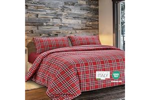 Dorian Home - Set Copripiumino Matrimoniale 250x210 con Sacco Copri Piumino Cotone 100% Puro, Morbido e Certificato + 2 Federe Cuscino Letto 50x80 con Patella di 18 cm, Parure Copripiumino 4 Stagioni