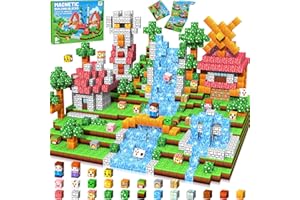 Subtail 216 Pièces Construction Magnetique Enfant, Cube Magnétique, Bloc de Construction MagnéTique, Jouet Sensoriel Montessori à Empiler, Jouet Cadeau Enfants 3 4 5 6 7 8 9 10 Ans Halloween Noël