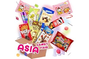 ‎WASHYS NEU! Japanisch/Asiatische Süßigkeiten Snacks MIX Box - ASIA KOREA CandyFair Bundle 2x Samyang Buldak, Spicy Extreme Ramen & Carbonara, Pringles Spicy Strip Asia, Fanta, Pocky, Oreo, Mochi Mico & MEHR