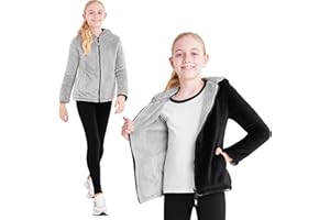 CityComfort Kinder Kapuzenpullover mit Reißverschluss Umkehrbar Fleece Hoodie Kuschelige Kapuzenjacke Jungen Madchen