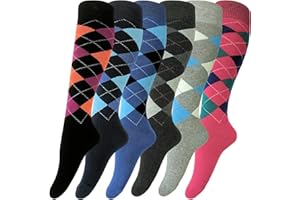 sockenhimmel Thermo Reit- oder Ski- Strümpfe 6er Pack warme Winter Kniestrümpfe Karomuster Innenfrottee