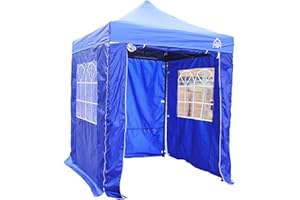 All Seasons Gazebos 2x2m Heavy Duty Fully Waterproof Pop up Gazebos and 4 Side Walls - Royal Blue