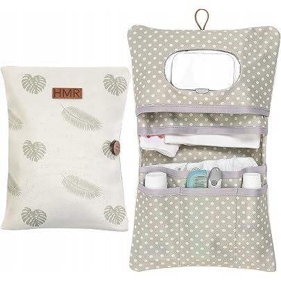 Druuzyl Porta Pannolini E Salviette Da Borsa 2 In 1 Borsa Pannolini Per Bambini Pieghevole Piccola Borsa Per Pannolini Organizer Porta Pannolini Per Neonati Per Mamma In Viaggio (Tema Di Balena - 12