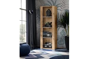 Komodee, Vitrina Tivoli, Wotan, Ancho 55 cm x Alto 159 cm x Profundidad 35 cm, SIN LED, 3 estantes, para salón, Dormitorio, Pasillo