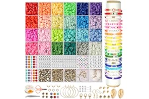 BeadzBoxx 6600+ Pcs Clay Beads Bracelet Making Kit 28 Colours 6mm Clay Bead Set for Teen Girl Gifts Friendship Bracelet Making Kits for Girls Beads for Bracelet Making DIY Crafts Gifts for Teens