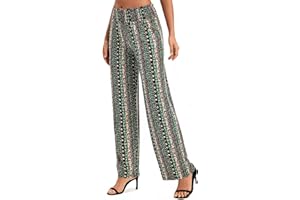 EXCHIC Femme Taille Elastique Boho Haram Pantalon Casual Plage Hippie Pantalon Yoga avec Poches