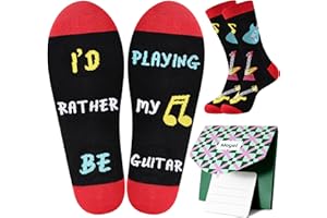 Moyel Guitar Accessories Gifts for Men Funny Guitar Socks for Men 9-11 Gifts for Guitar Players Unusual Music Lover Presents for Him Christmas Presents for Teenage Boys Birthday Ideas