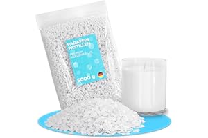 molinoRC Kerzenwachs - 5 kg reines Paraffinwachs für Kerzen - Qualität aus Deutschland - Kerzenwachs zum Gießen - sauber brennendes Schmelzlicht Wachs - Wachs für Kerzen - Wachspastillen