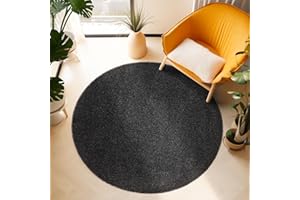 ‎SIMPEX SIMPEX Kurzflor Teppich Rund Wohnzimmer Schlafzimmer Läufer Flur Esszimmer Küchenteppich Einfarbig Modernes Design 11 mm Florhöhe Soft Flauschig Kuschelweich, Anthrazit, 120 cm Rund