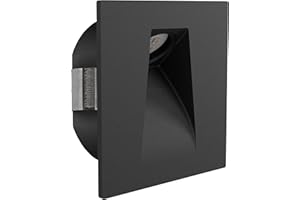 Eglo Spot LED encastrable Mecinos, luminaire encastré mur, spot mural noir pour escalier, blanc chaud, 8 cm