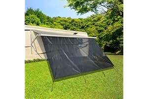 Dulepax Wohnmobil-Markise mit Reißverschluss, 2,4 x 4,6 m, die zweite Generation verbessert Schatten und Privatsphäre. Universeller Sonnenschutz für Wohnmobile mit komplettem Set