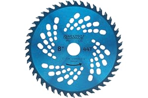 LSHUZIYU, 205mm-44T. Punte in Carburo, Foro Centrale 25.4mm Con Rondella 22.23-20-16mm, Lama per Decespugliatore, Disco per Decespugliatore.