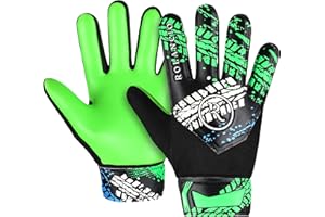ROLANCIO Goalkeeper Gloves Kids | Goalie Gloves with Dual Wrist Protection | Football Gloves Non Slip Latex Material | Breathable Youth Soccer Goalie Gloves | Youth Goalkeeper Gloves