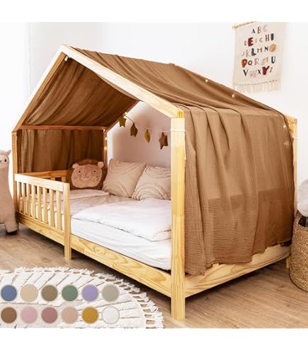 Bedhemel babybed met gouden applicaties [in 12 kleuren