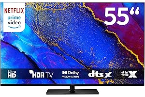 MEDION 138,8 cm (55 Zoll) Fernseher (Smart TV, 4K, Dolby Vision HDR, Prime Video, Disney+, Dolby Atmos, DTS X, kompatibel mit Google TV, PVR, Bluetooth, MD 855400)