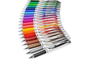 Pentel EnerGel XM BL77 - chowany płynny długopis żelowy - 0,7 mm - 54% z recyklingu - 1 z każdego koloru - opakowanie 20 sztuk