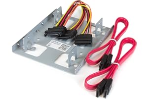 StarTech.com 2.5" to 3.5" SATA Hard Drive Mounting Bracket Kit - Dual SATA SSDs/HDDs Mounting Bracket for Mounting Bay (BRACKET25X2)
