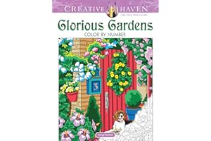 Creative Haven Glorious Gardens Color by Number Coloring Book