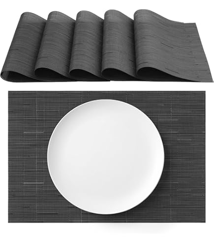 Set Di 6 Tovagliette In Pelle PU 45×30 Cm Nere, Tovagliette Lavabili Antiscivolo Impermeabili Resistenti Al Calore Adatte Per Tavoli Da Cucina Ristoranti E Hotel 87008859