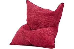 Green Bean© Square XXL Rivestimento da Interno Velluto a Coste 140 x 180 cm - Fodera Poltrona a Sacco, Senza Imbottitura - 600D Oxford - Morbida, Resistente - Lavabile, con Sacco Interno Rosso