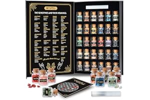 Wyspell Crystals for Witchcraft in Jars 30 PCS - Real Witch Crystals in a Bottle - Altar Witchcraft Crystals and Healing Stones - Crystal Witchcraft Supplies - Mini Gemstones - Wiccan Supply Tool